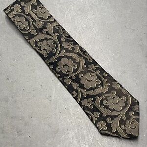 ROBERT TALBOTT Best of Class Nordstrom Silk Necktie Designer Floral Black & Gold